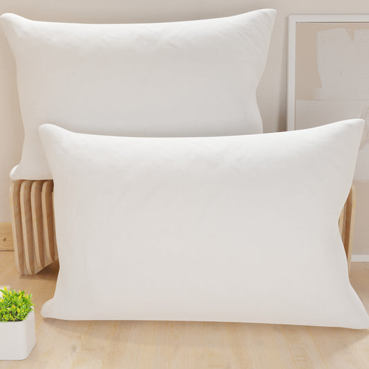 Federe, Coppia Federe Cuscini, Federe Copricuscini, Copricuscini, 100% Microfibra Anallergica, Bianco