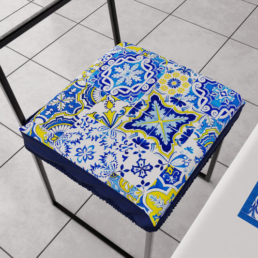 Coprisedia con Elastico Vietri-02 Blu | Stampa 4K | Set 2 o 6 Pz