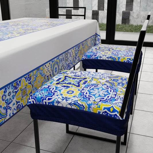 Coprisedia con Elastico Vietri-02 Blu | Stampa 4K | Set 2 o 6 Pz