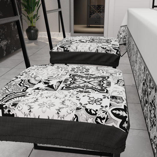 Coprisedia con Elastico Vietri-02 Nero | Stampa 4K | Set 2 o 6 Pz