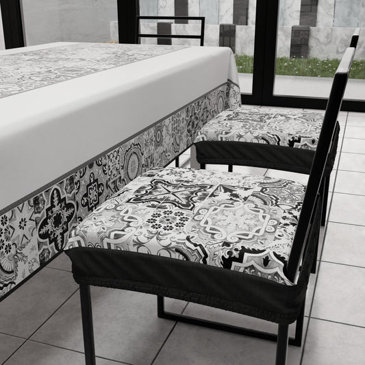 Coprisedia con Elastico Vietri-02 Nero | Stampa 4K | Set 2 o 6 Pz
