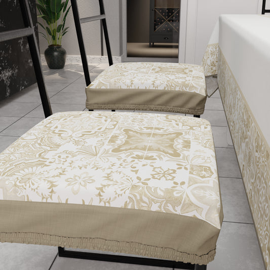 Coprisedia con Elastico Vietri-02 Beige | Stampa 4K | Set 2 o 6 Pz