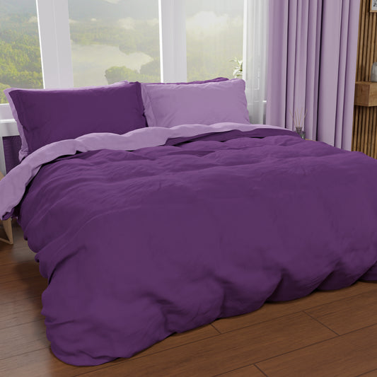 Housse de Couette Double, Housse de Couette et Taies d'Oreiller, Lilas/Violet