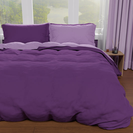 Housse de Couette Double, Housse de Couette et Taies d'Oreiller, Lilas/Violet