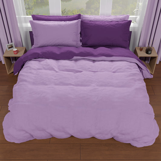 Housse de Couette Double, Housse de Couette et Taies d'Oreiller, Lilas/Violet