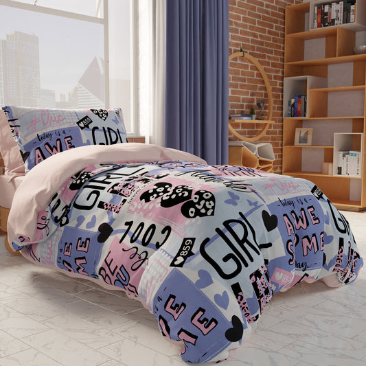 Duvet cover, bedroom duvet cover, single and one and a half square, Girl Cool