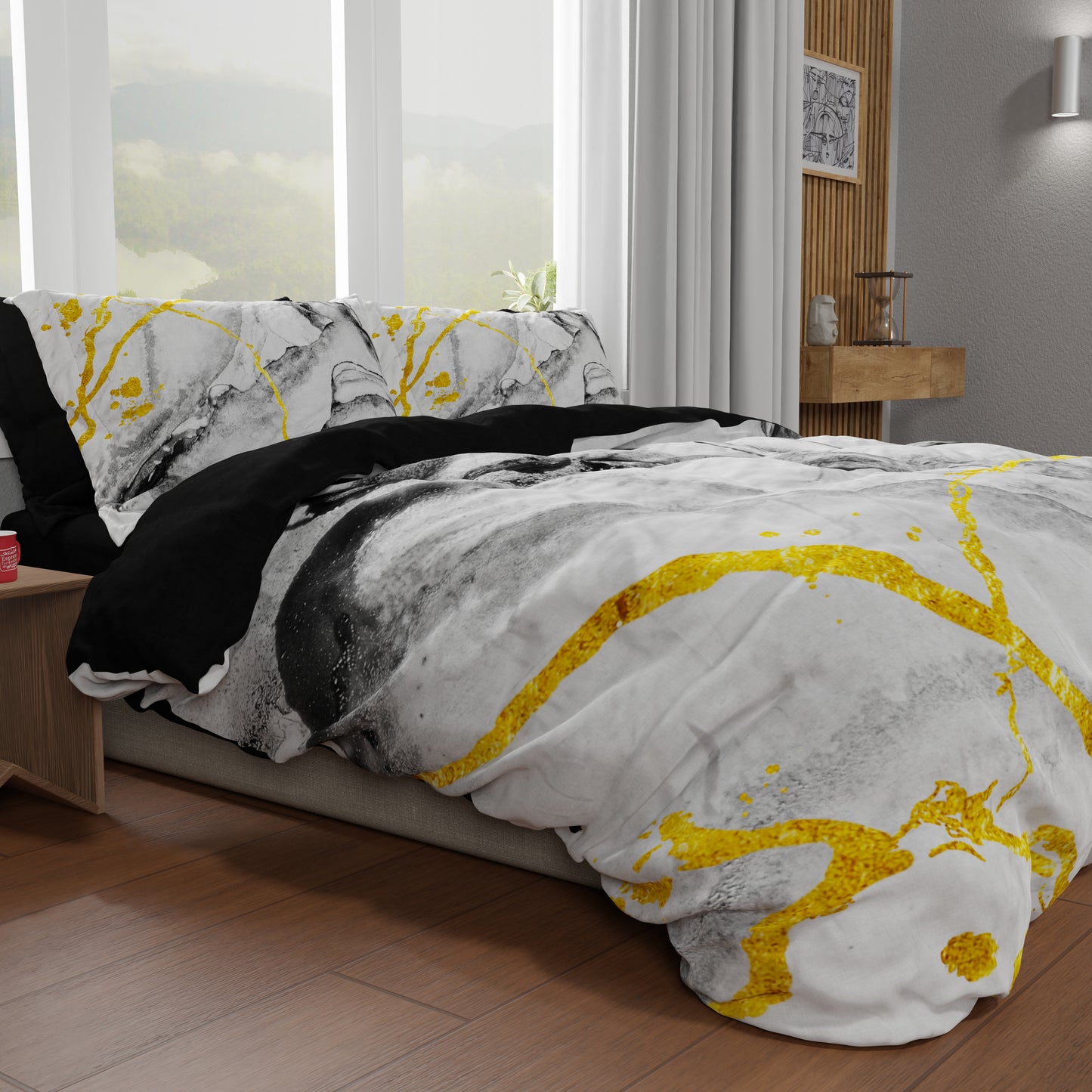 Copripiumino Matrimoniale, Singolo, Una Piazza e Mezza, Marble 06 Grigio Chiaro