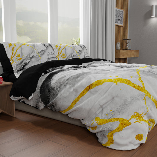 Copripiumino Matrimoniale, Singolo, Una Piazza e Mezza, Marble 06 Grigio Chiaro