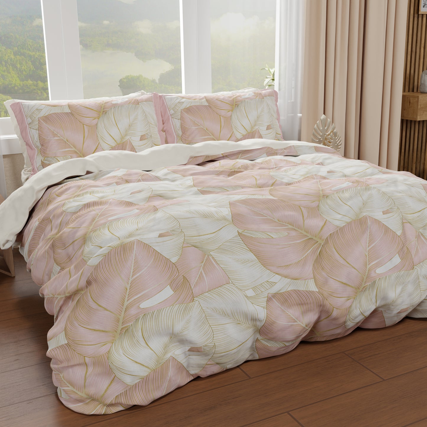 Housse de couette double, simple, une place et demie, Tropical Poudre Or