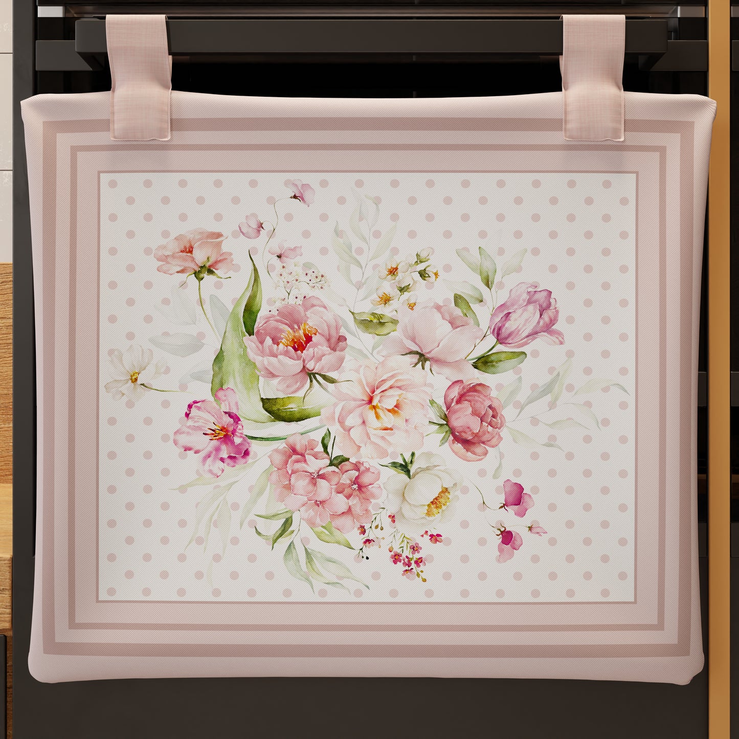 Housse de four pour cuisine en impression digitale shabby pois poudre de riz 1 pièce 45x55cm