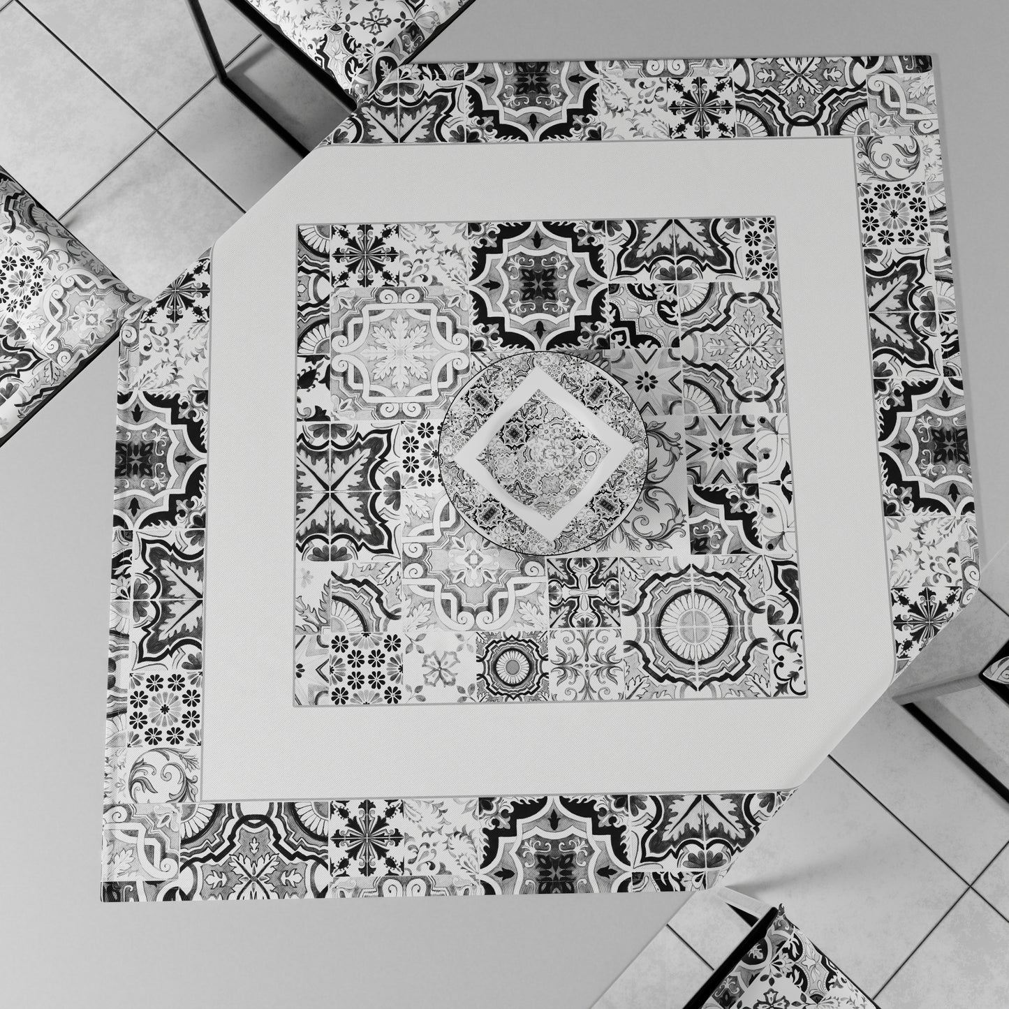 Centrotavola Geometrico Vietri 02 Nero 40x145 Made in Italy | PETTI