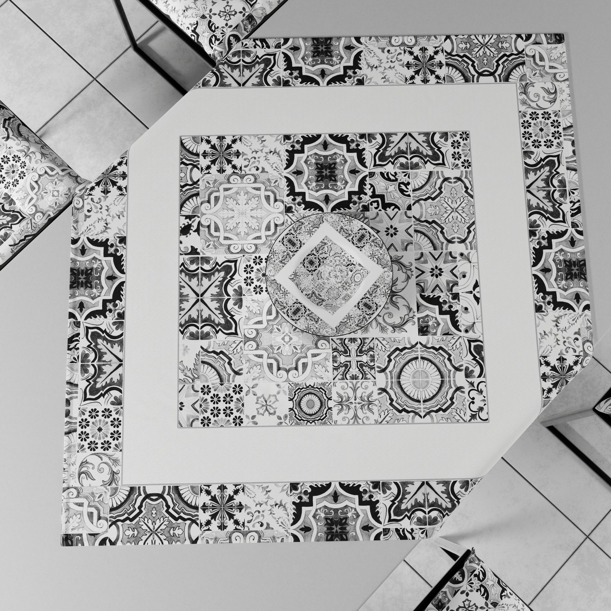 Centrotavola Geometrico Vietri 02 Nero 40x145 Made in Italy | PETTI
