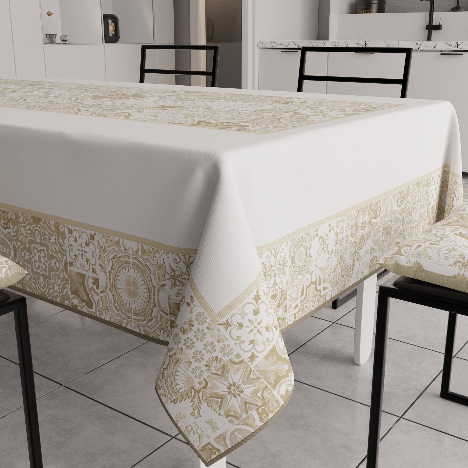 Promo Cucina Vietri Beige 02 in Stampa Digitale + Tovaglia Trasparente + Runner in Omaggio.