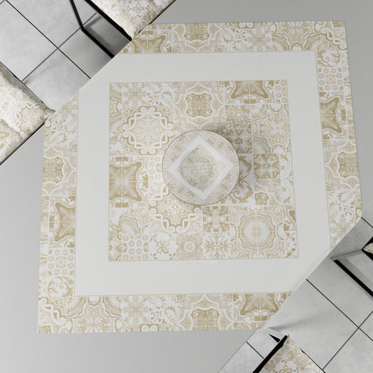 Centrotavola Geometrico Vietri 02 Beige 40x145 Made in Italy | PETTI