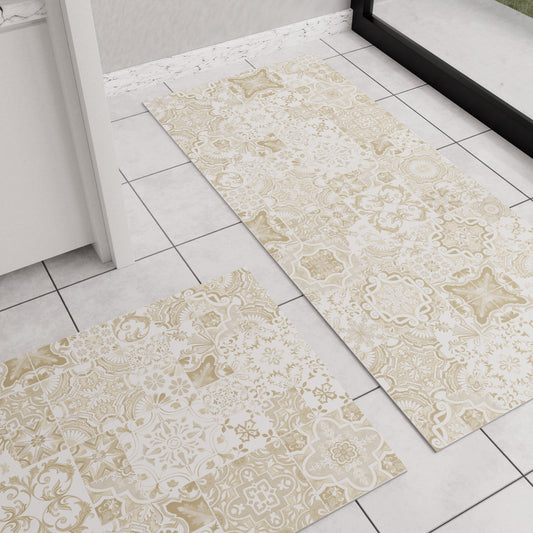 Tappeto Cucina Antiscivolo moderno Passatoia Cucina lavabile Vietri 02 Beige