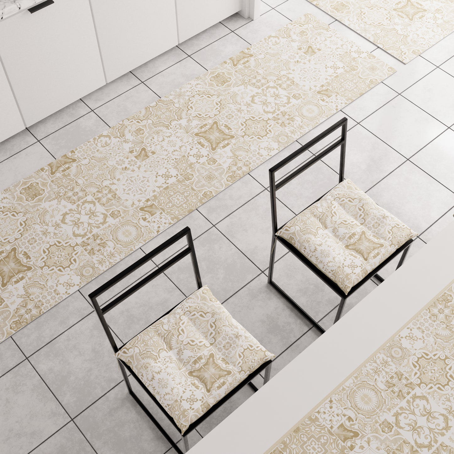 Tappeto Cucina Antiscivolo moderno Passatoia Cucina lavabile Vietri 02 Beige