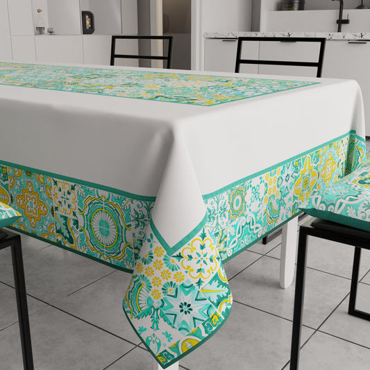 Promo Cucina Vietri Verde Acqua 02 in Stampa Digitale + Tovaglia Trasparente + Runner in Omaggio.