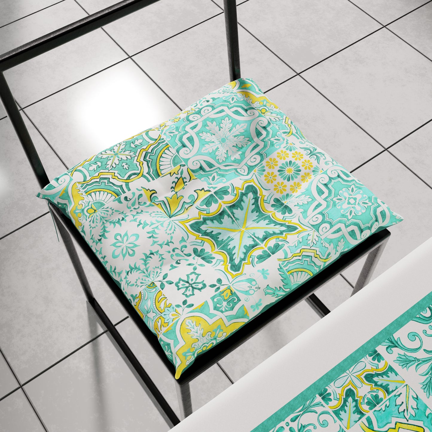 Coussins pour chaises housses de chaise 6 pièces Vietri 02 Vert d'eau
