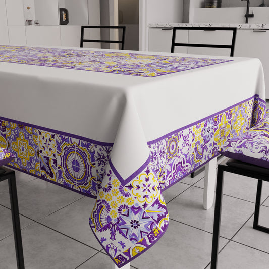 Promo Cucina Vietri Viola 02 in Stampa Digitale + Tovaglia Trasparente + Runner in Omaggio.