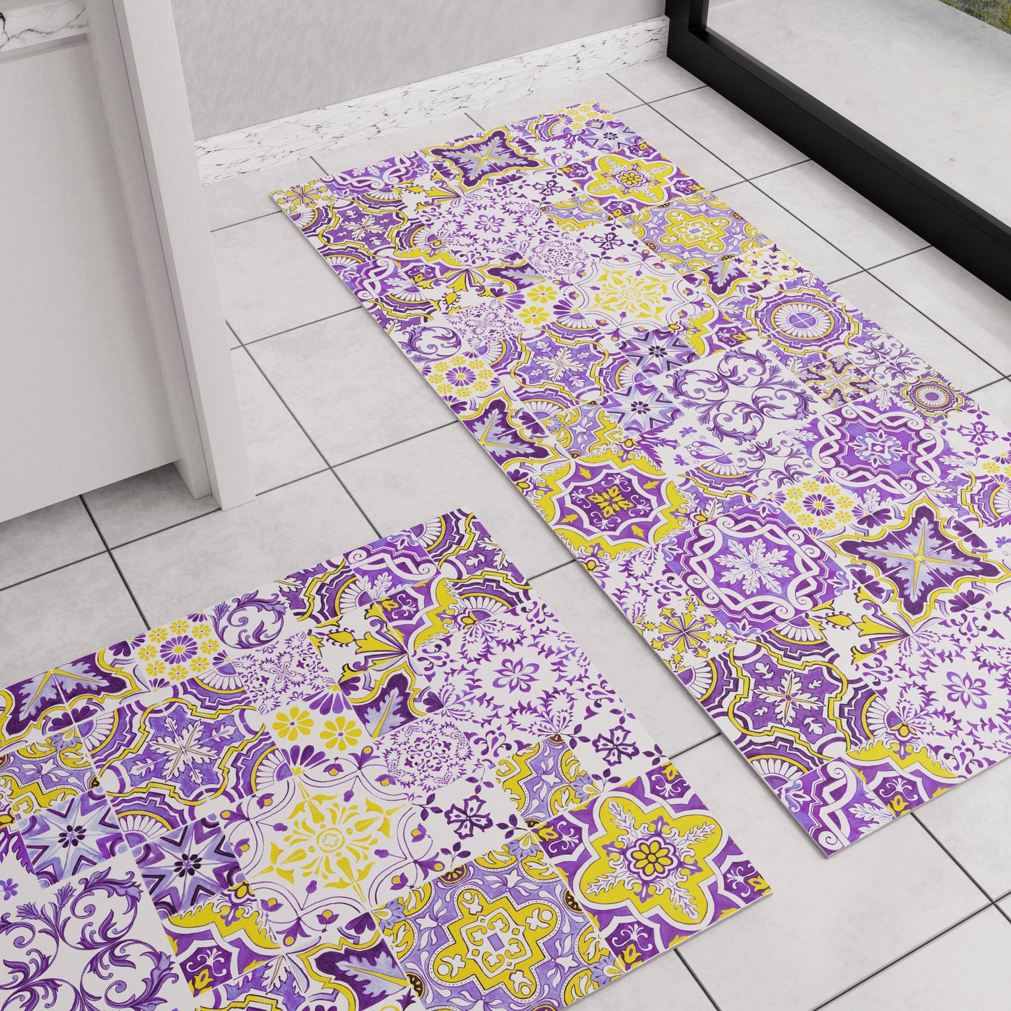 Tappeto Cucina Antiscivolo moderno Passatoia Cucina lavabile Vietri 02 Viola