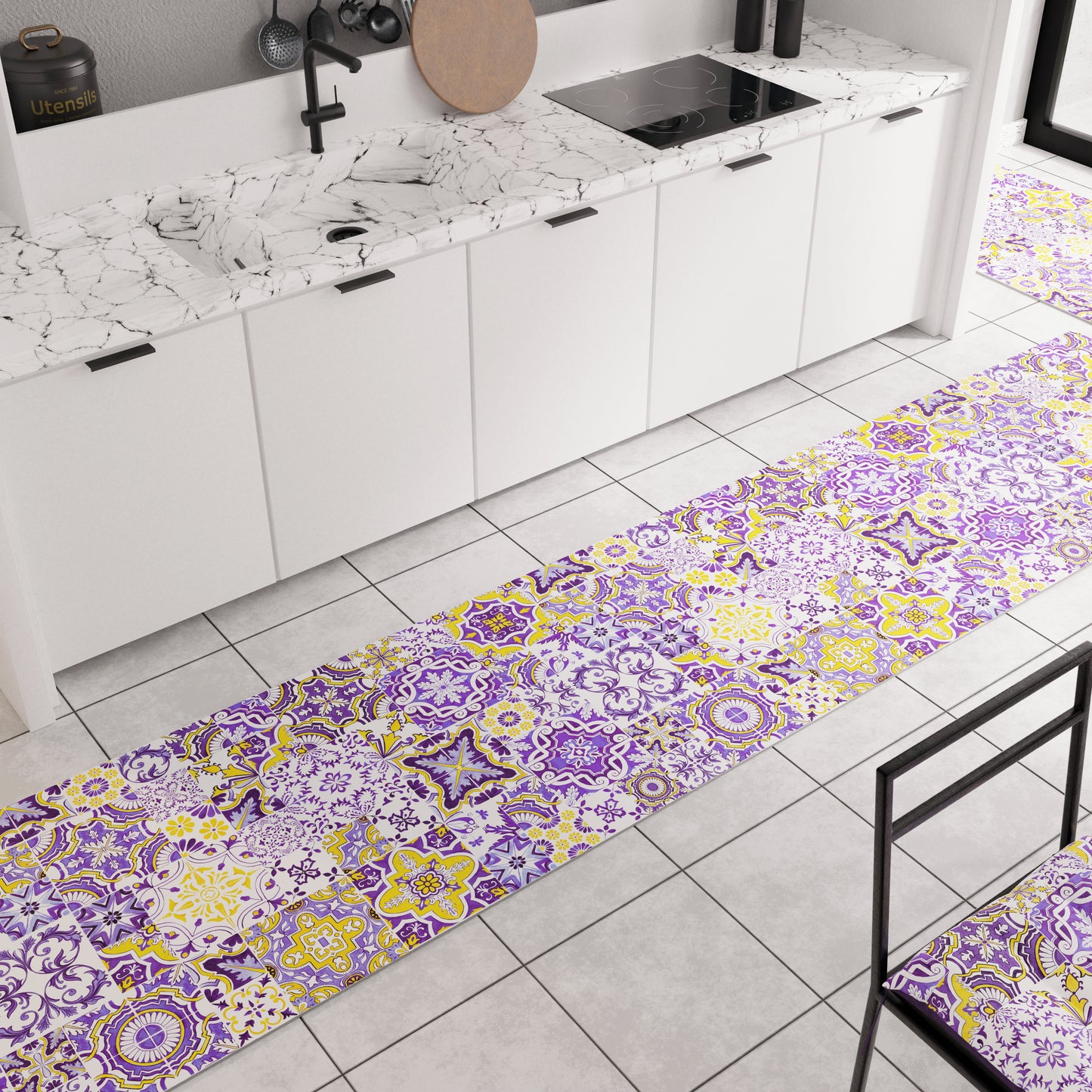Tappeto Cucina Antiscivolo moderno Passatoia Cucina lavabile Vietri 02 Viola