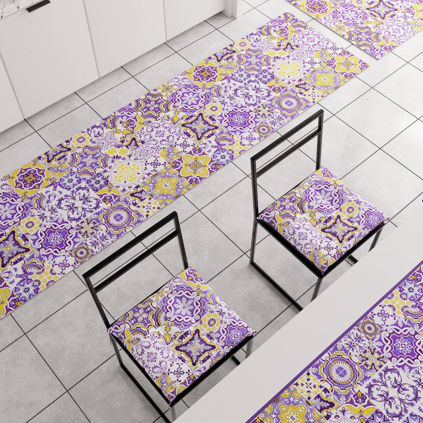 Tappeto Cucina Antiscivolo moderno Passatoia Cucina lavabile Vietri 02 Viola